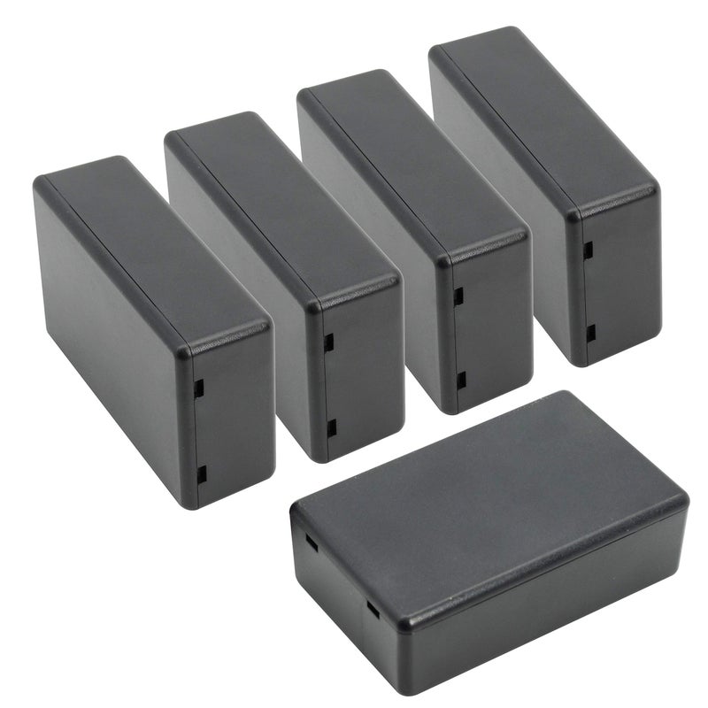 LeMotech 5 Pieces Plastic Project Boxes Junction Case for Electronic Project, Black 3.1 x 2.0 x 1.0 inch (80 x 50x 26 mm) - Image 1